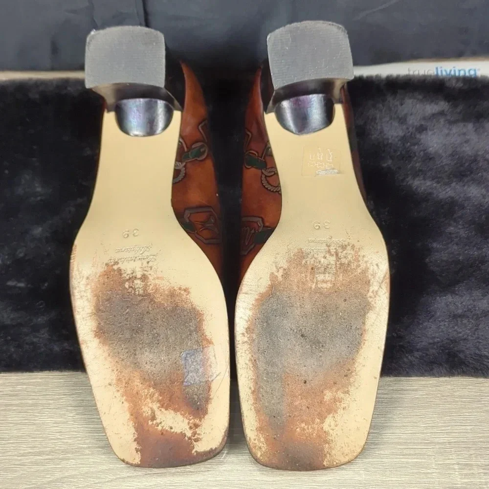 Cuoieria Fiorentina Shoes. Made In Italy, Leather, Heel, Slip On‎